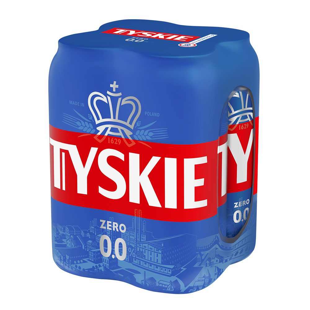 Piwo Tyskie 0% 4 x 500 ml puszka DRS