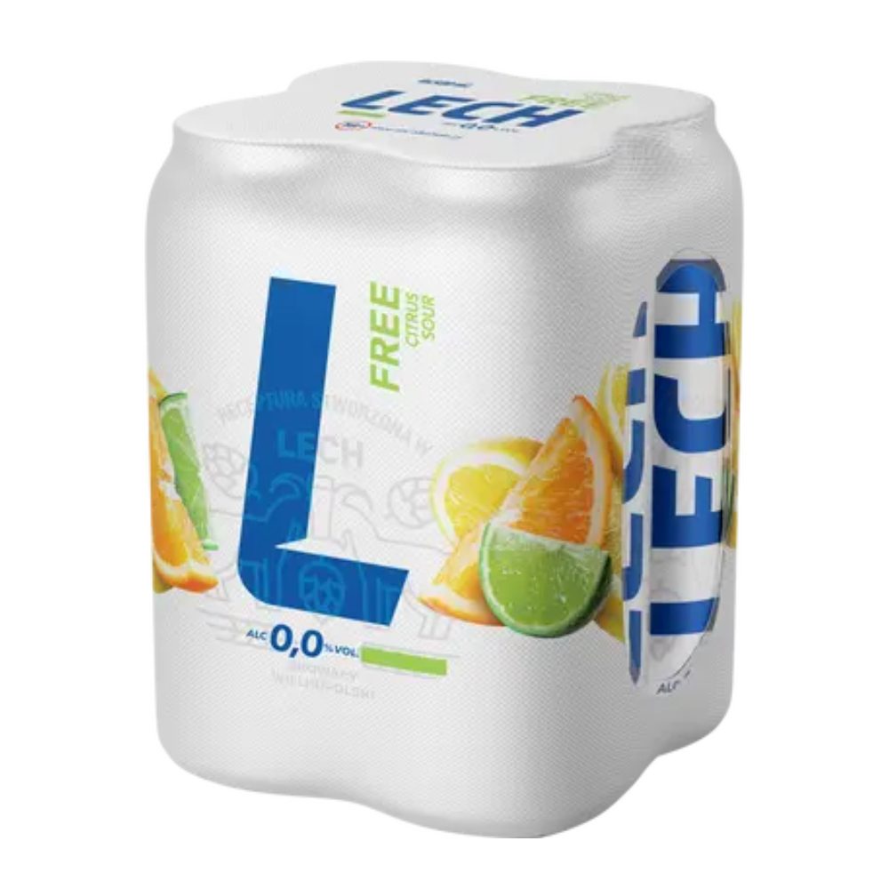 Piwo Lech Free Citrus Sour 0% 500 ml 4-pak Puszka DRS