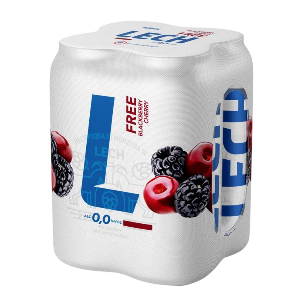 Piwo Lech Free Blackberry Cherry 0% 500 ml 4-pak Puszka DRS