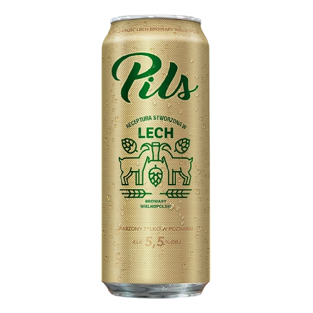 Piwo Lech Pils 5,5% 500 ml puszka DRS