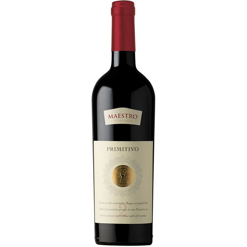 Wino Primitivo Maestro Puglia 13,5% czerwone wytrawne 750 ml