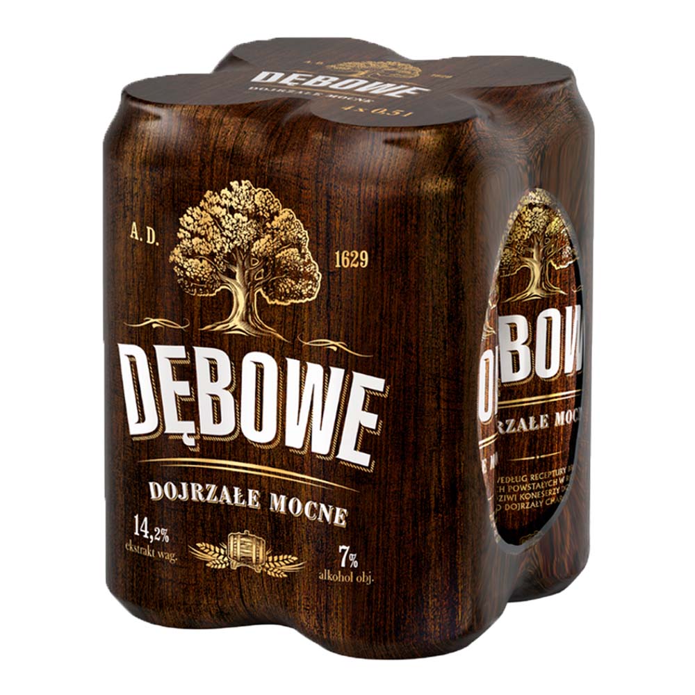 Piwo Dębowe Dojrzałe Mocne 7% 500 ml 4-pak Puszka DRS