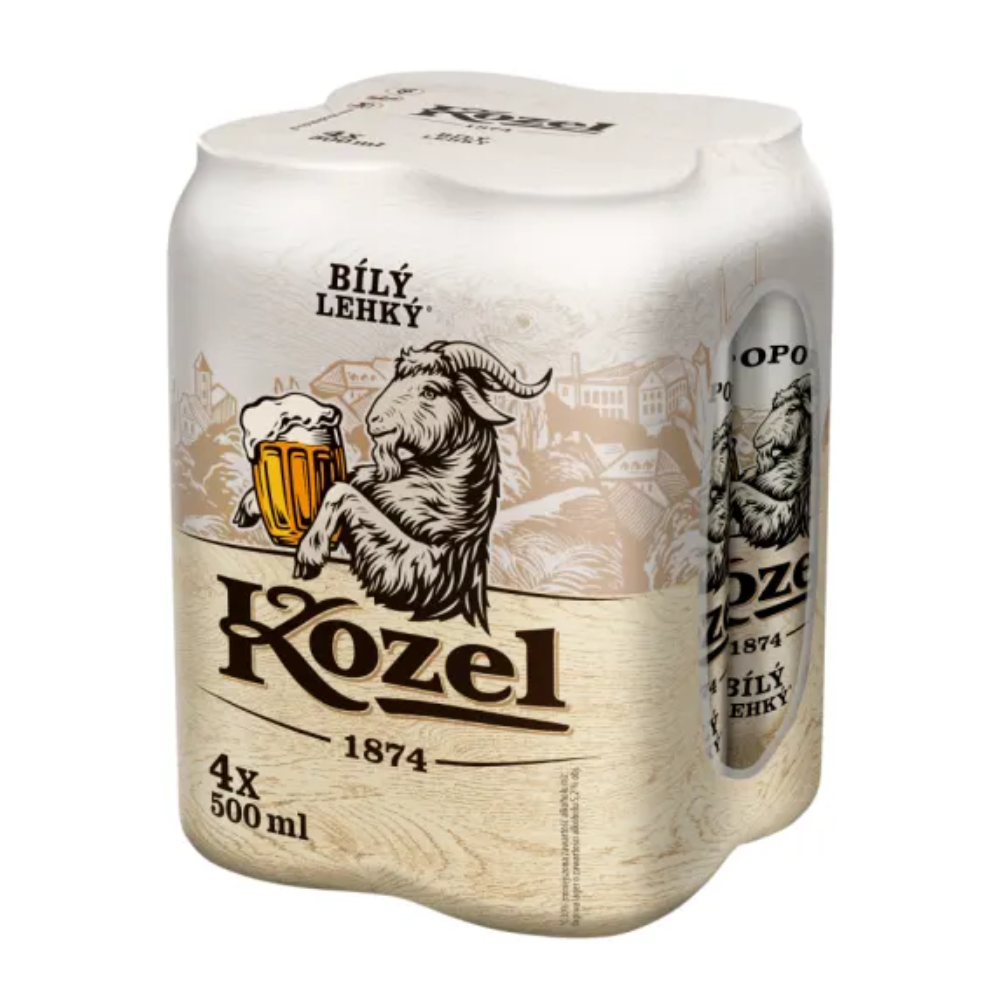 Piwo Kozel Bily Lehky 3,5% 500 ml 4-pak puszka DRS