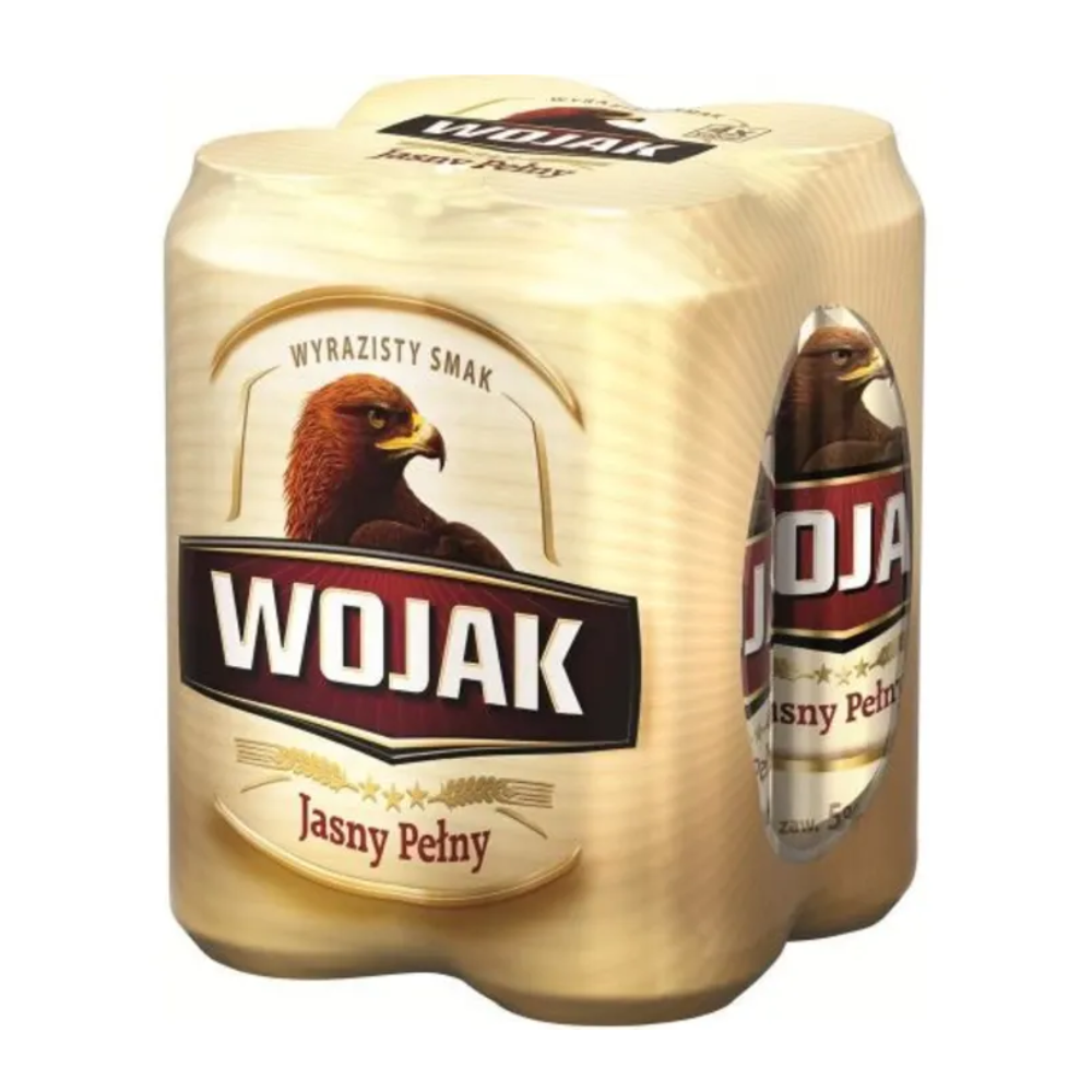 Piwo Wojak Jasne Pełne 5% 500 ml 4-pak puszka DRS