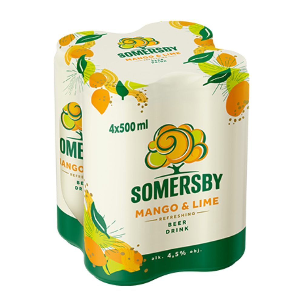 Piwo Somersby Mango & Lime 4,5% 500 ml 4-pak puszka DRS