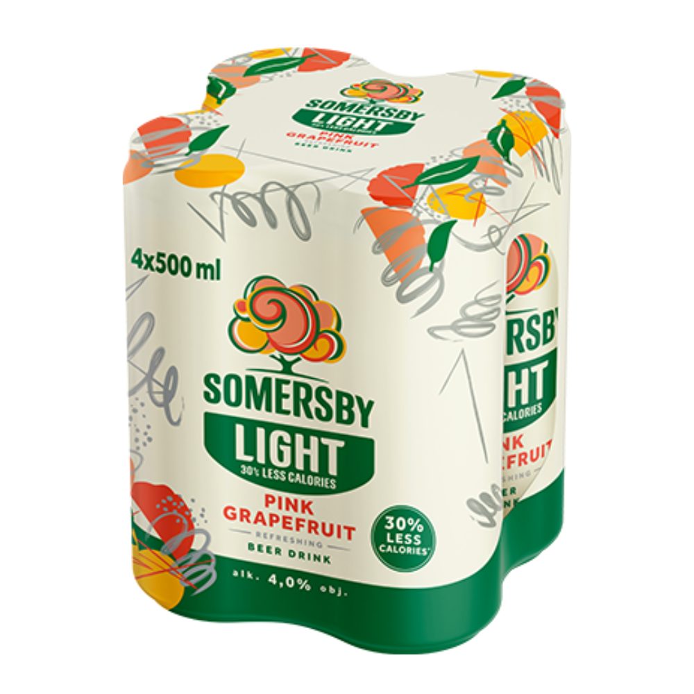 Piwo Somersby Pink Grapefruit Light 4% 500 ml 4-pak puszka DRS