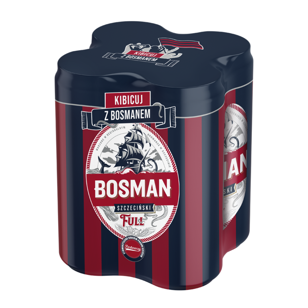 Piwo Bosman Szczeciński Full 5,6% 500 ml 4-pak Puszka DRS