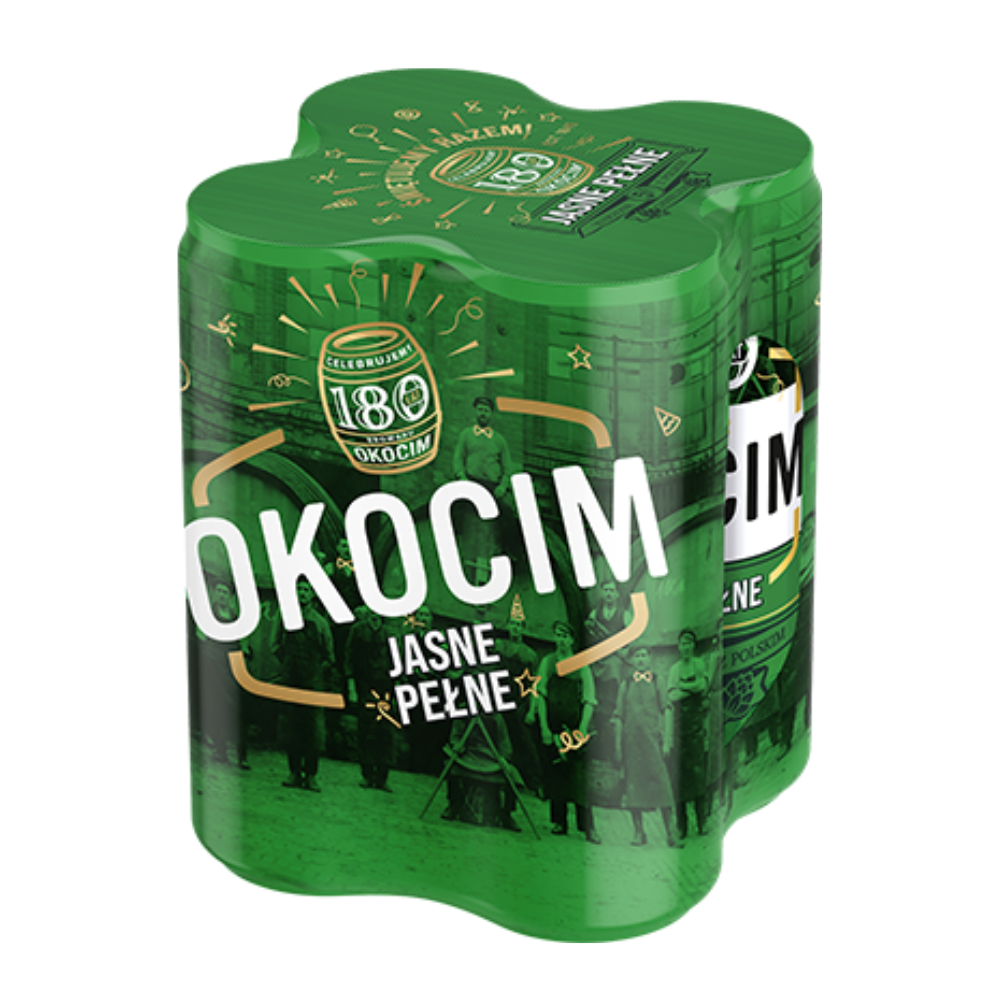Piwo Okocim Jasne Pełne 5% 500 ml 4-pak Puszka DRS