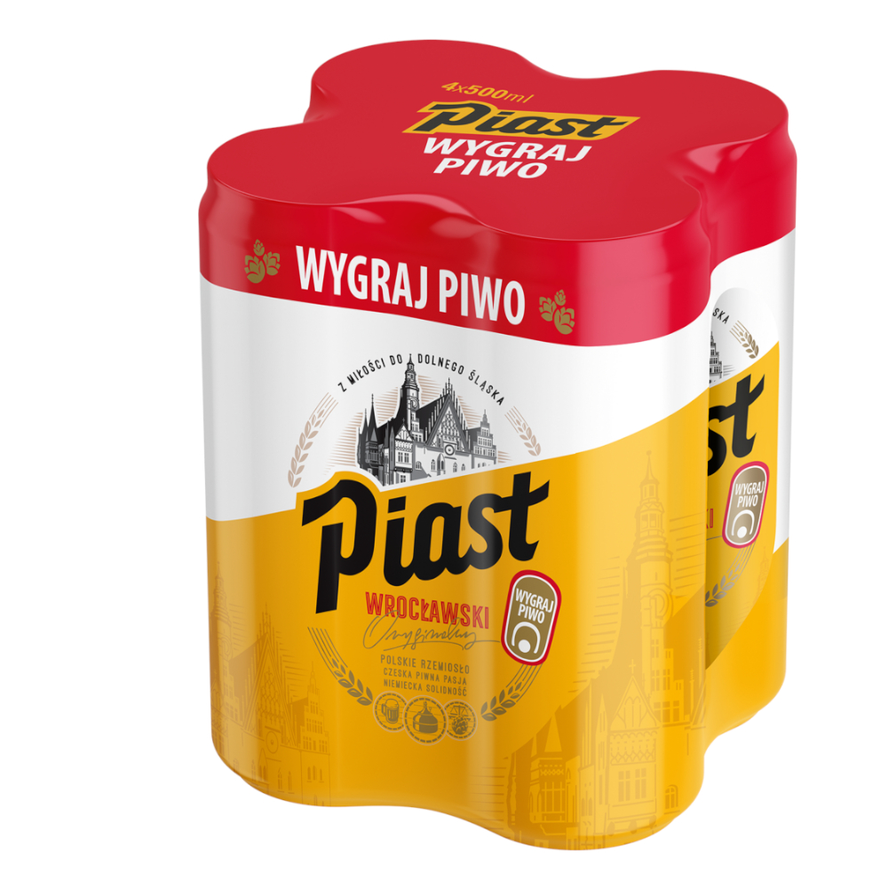 Piwo Piast Wrocławski 5,5% 500 ml 4 pak Puszka DRS