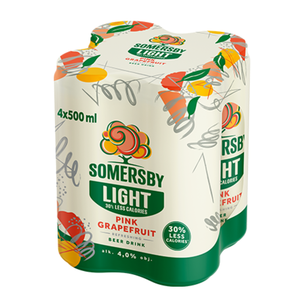 Piwo Somersby Pink Grapefruit Light 4% 500 ml 4-pak puszka DRS
