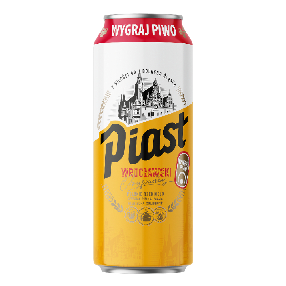 Piwo Piast Wrocławski 5,5% 500 ml puszka DRS