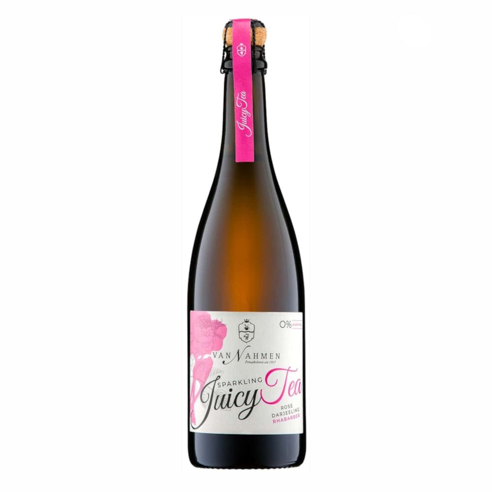Wino musujące Van Nahmen Sparkling Juicy Tea Ra-Darjeeling-Rabarbar Bio 0% białe 750 ml