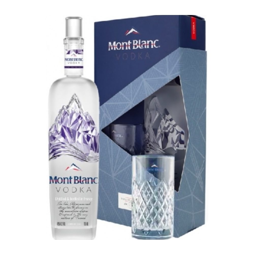 Wódka Mont Blanc 40% 1000 ml + szklanka