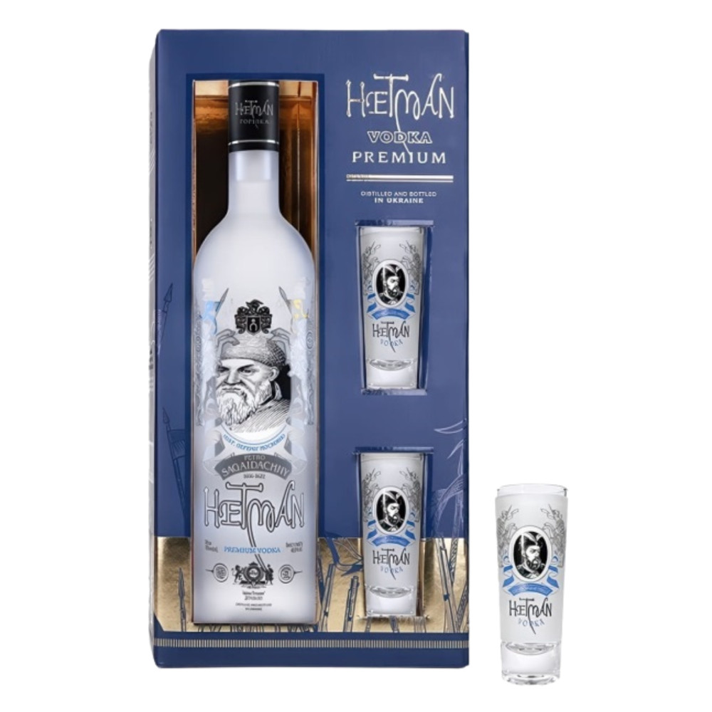 Wódka Hetman 40% 700 ml + kieliszki