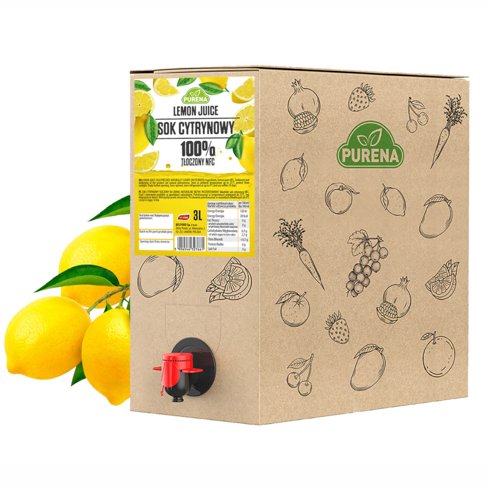 Sok cytrynowy 100% tłoczony na zimno NFC 3L
