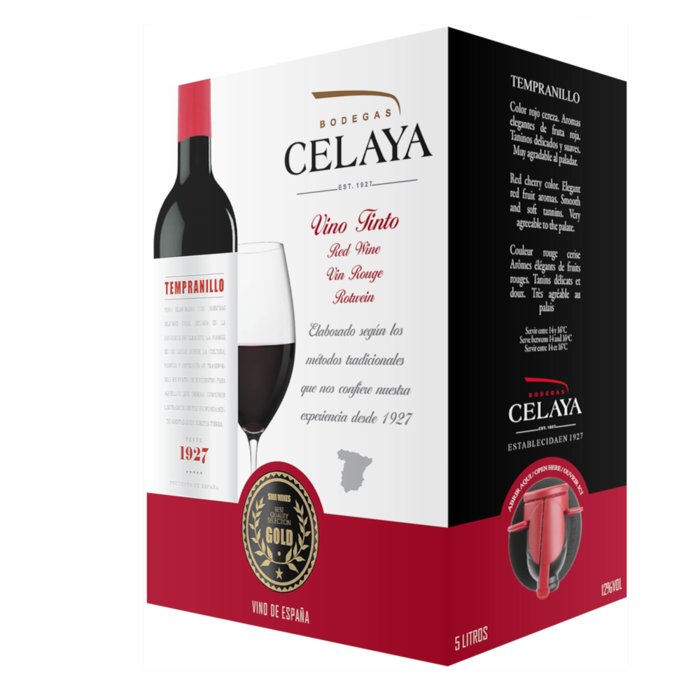 Wino Bodegas Celaya Tempranillo BIB 12% czerwone wytrawne 5 L