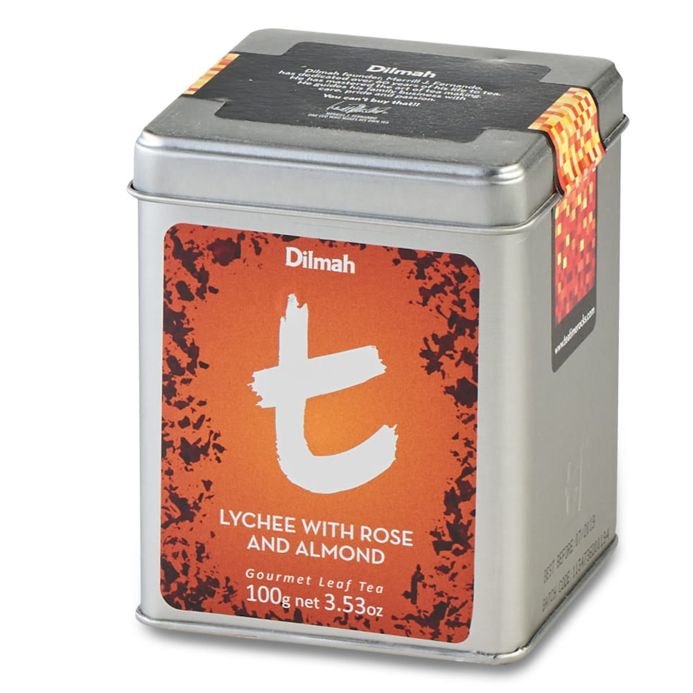 Herbata Dilmah Lychee with Rose and Almond Tea t-SERIES puszka 100 g