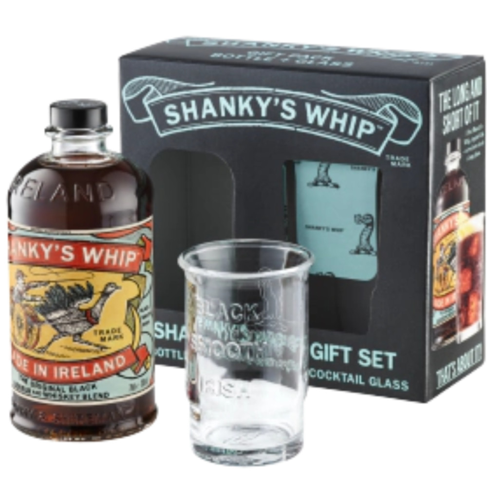 Likier Shanky's Whip Black Whisk  33% 700 ml + szklanka