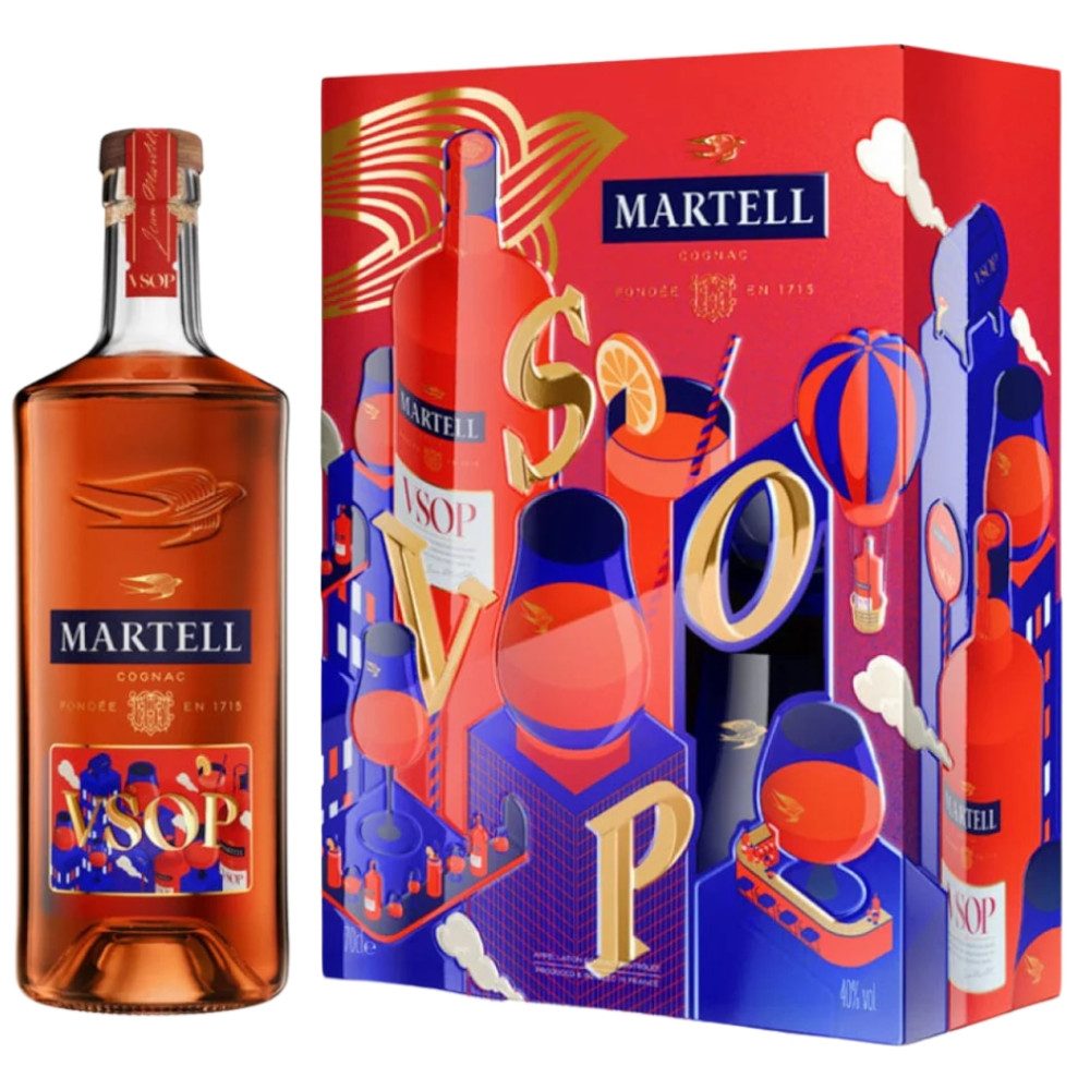 Koniak Martell VSOP 40% 700 ml + 2 kieliszki