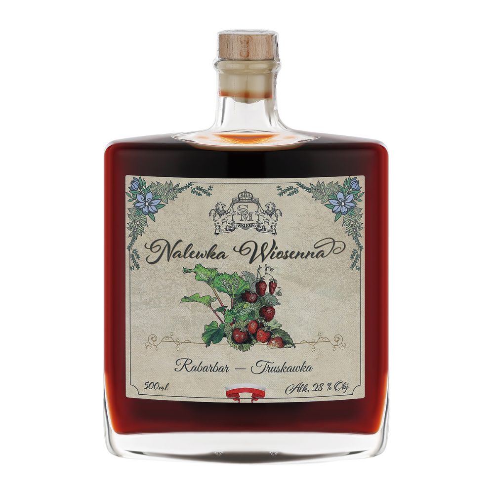 Nalewka Wiosenna Rabarbar i Truskawka 28% 500 ml