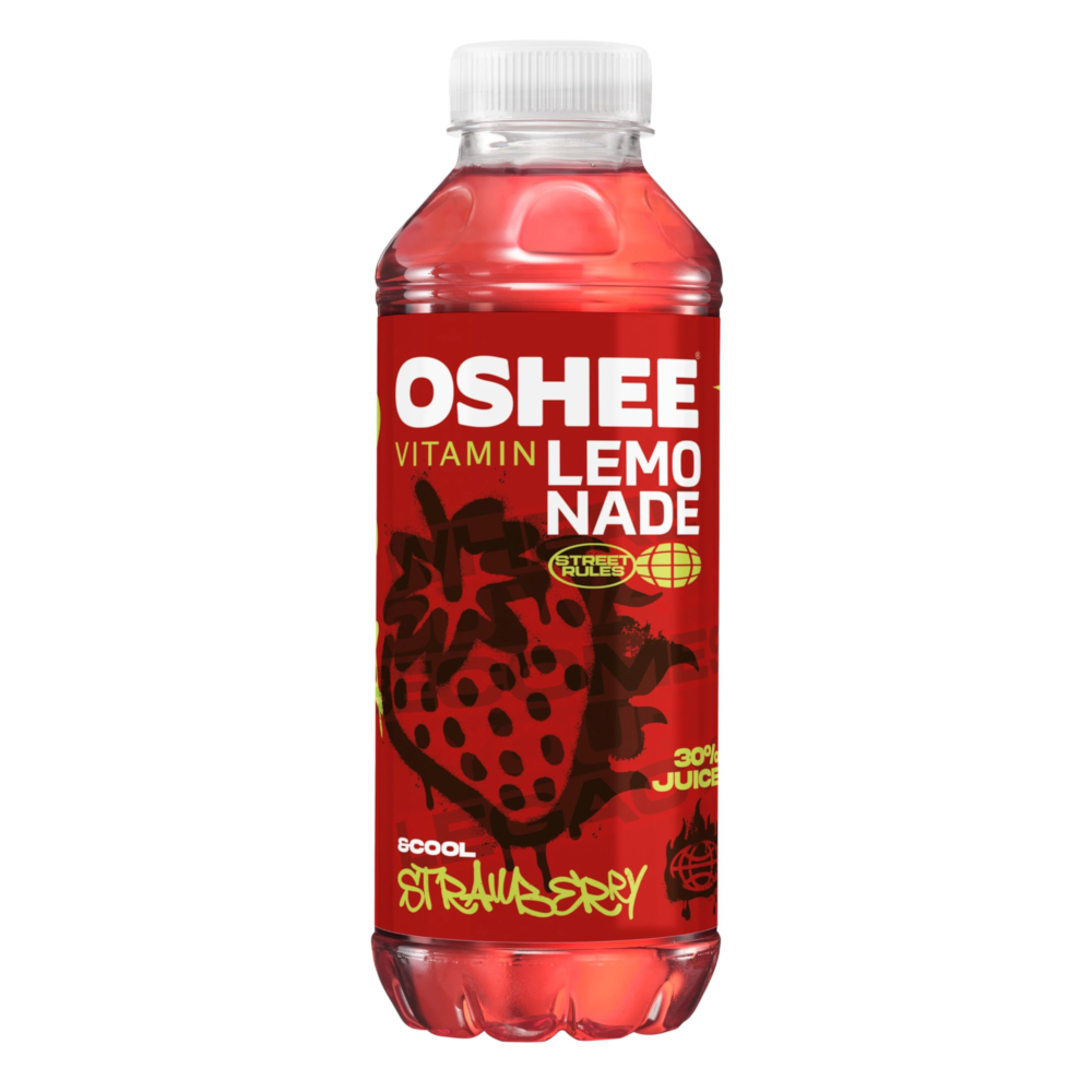 Napój Oshee Vitamin Lemonade S-COOL truskawka 555 ml
