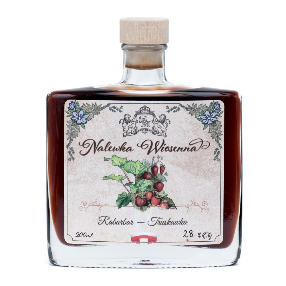 Nalewka Wiosenna Rabarbar i Truskawka 28% 200 ml