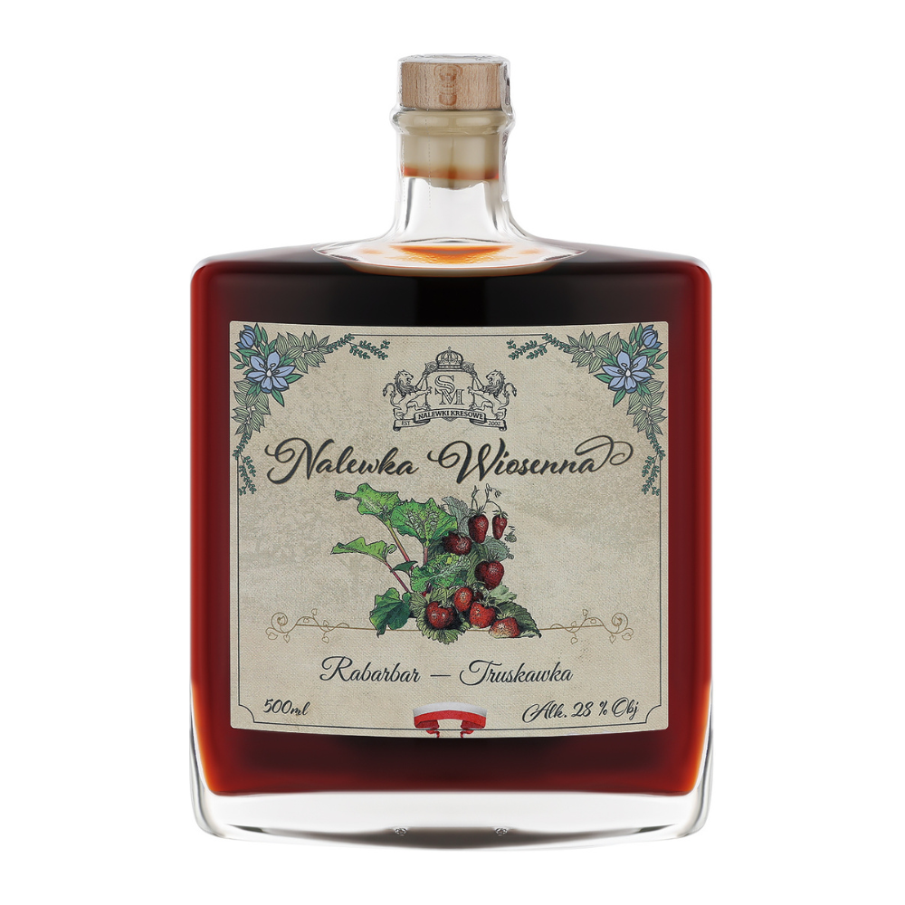 Nalewka Wiosenna Rabarbar i Truskawka 28% 500 ml