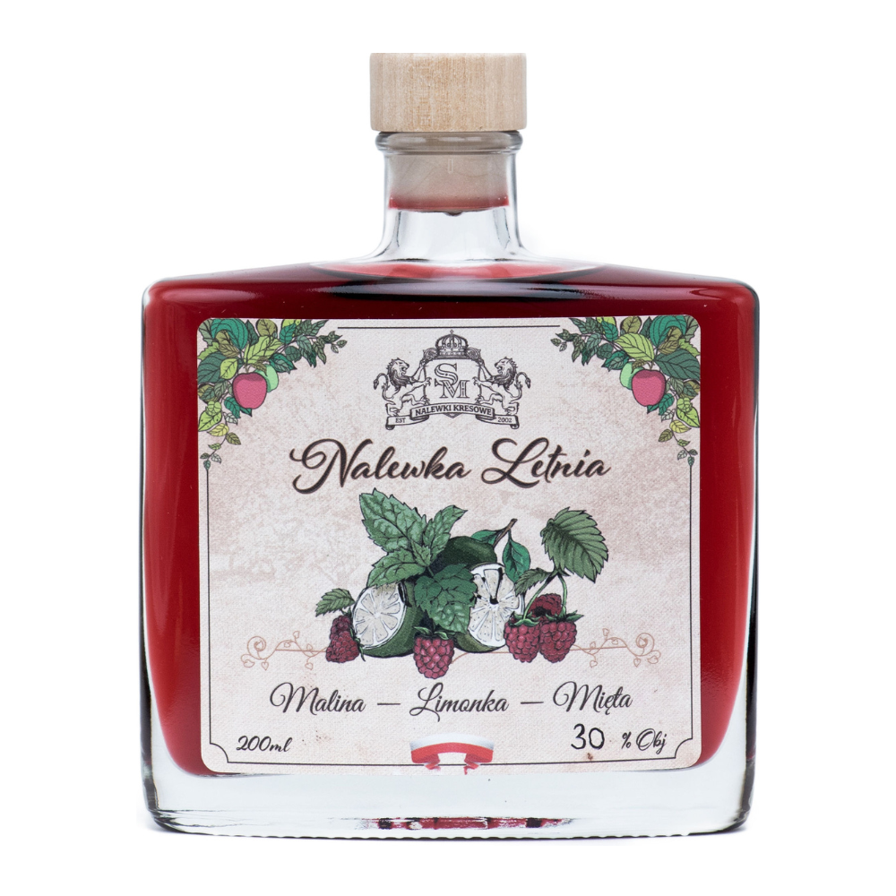 Nalewka Letnia Malina, Limonka i Mięta 30% 200 ml
