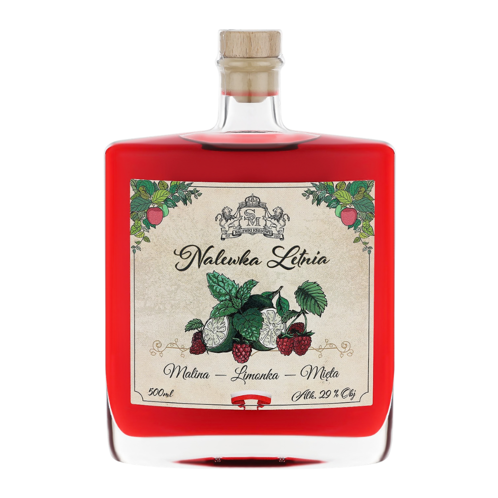 Nalewka Letnia Malina, Limonka i Mięta 30% 500 ml