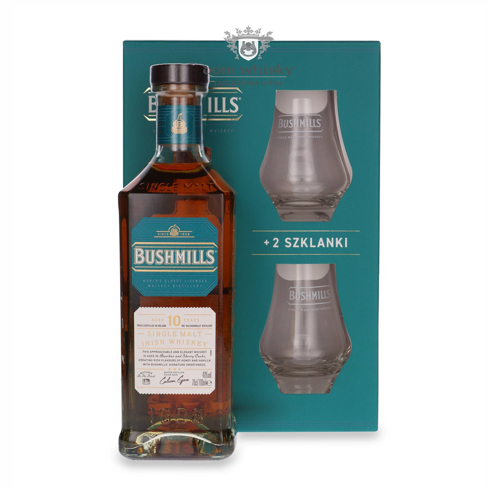 Whisky Bushmills Malt 10 YO 40% 700 ml + 2 szklanki