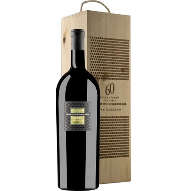 Wino Cantine San Marzano Sessantanni Primitivo Di Manduria DOC MAGNUM  wytrawne czerwone 14,5 % 3000 ml