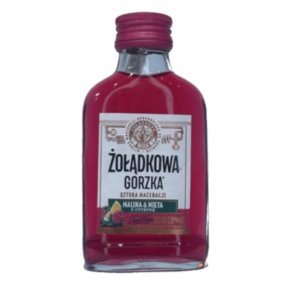 Żołądkowa Gorzka Malina Mięta Cytryna 28% 90 ml