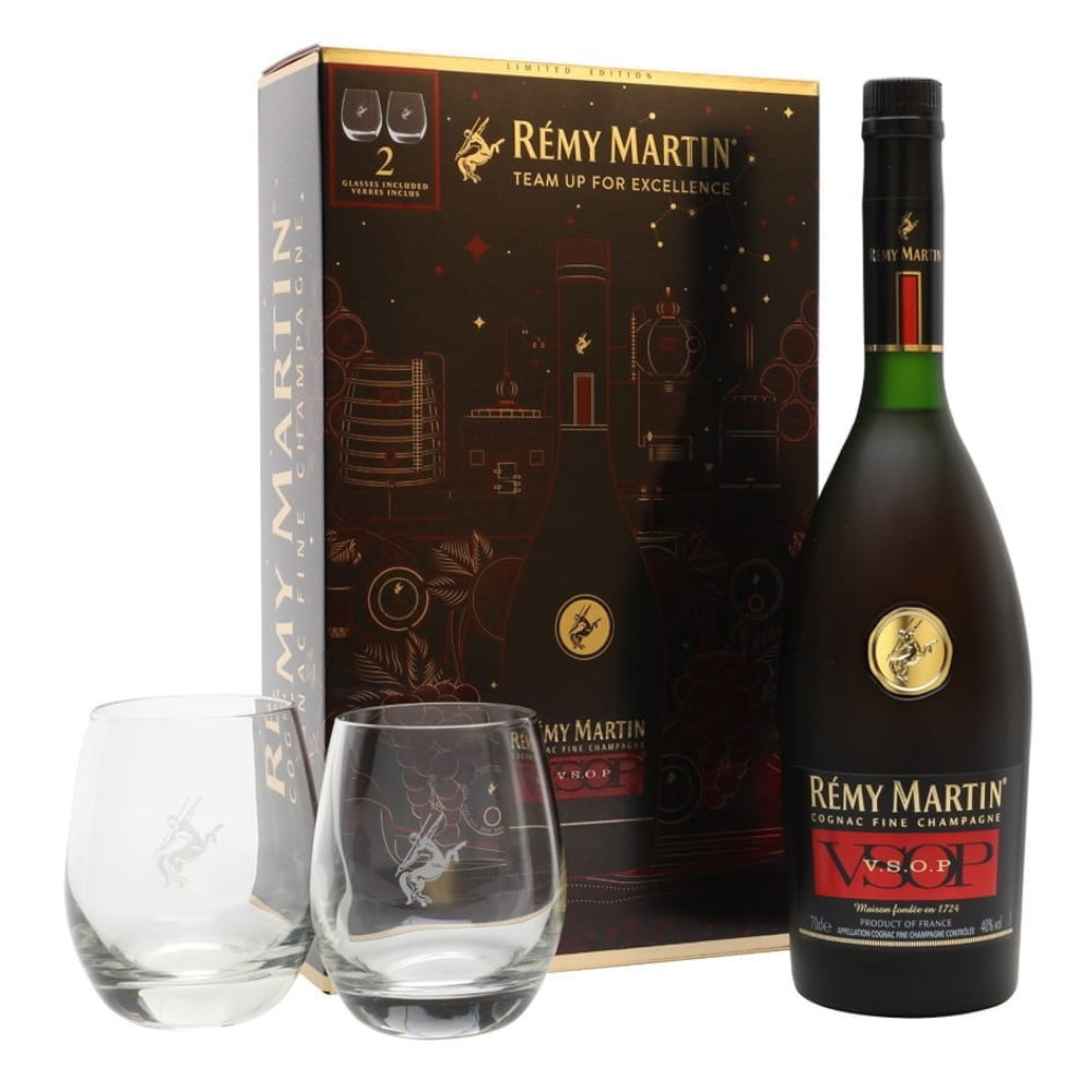 Koniak Remy Martin VSOP 40% 700 ml + 2 szklanki