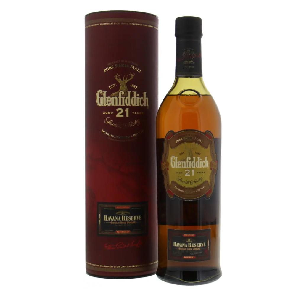Whisky Glenfiddich 21YO Havana Reserve Cuba Rum Finish 40% 700 ml tuba