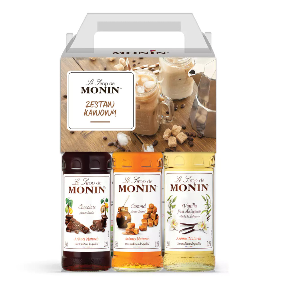 Syrop Monin Maxi Coffee Set 3 x 250 ml - Zestaw kawowy