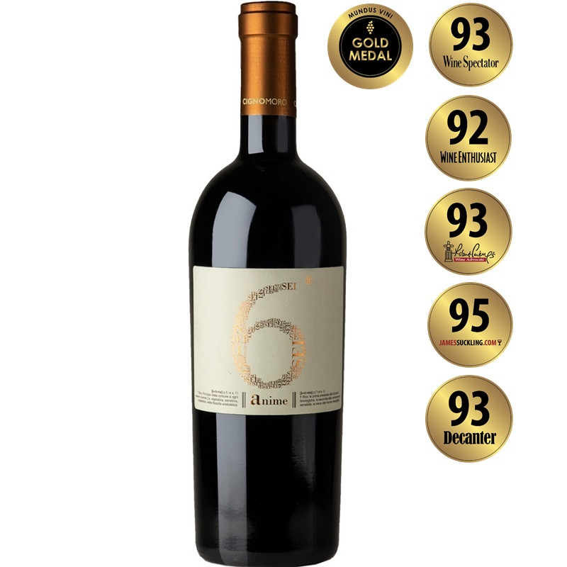 Wino CignoMoro 6 Anime Puglia IGT wytrawne czerwone 14,5 % 750 ml