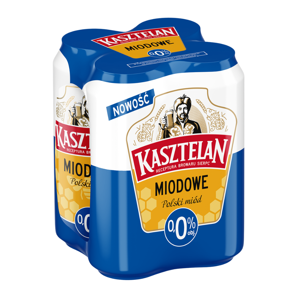 Piwo Kasztelan Miodowe 0% 500 ml 4-pak puszka