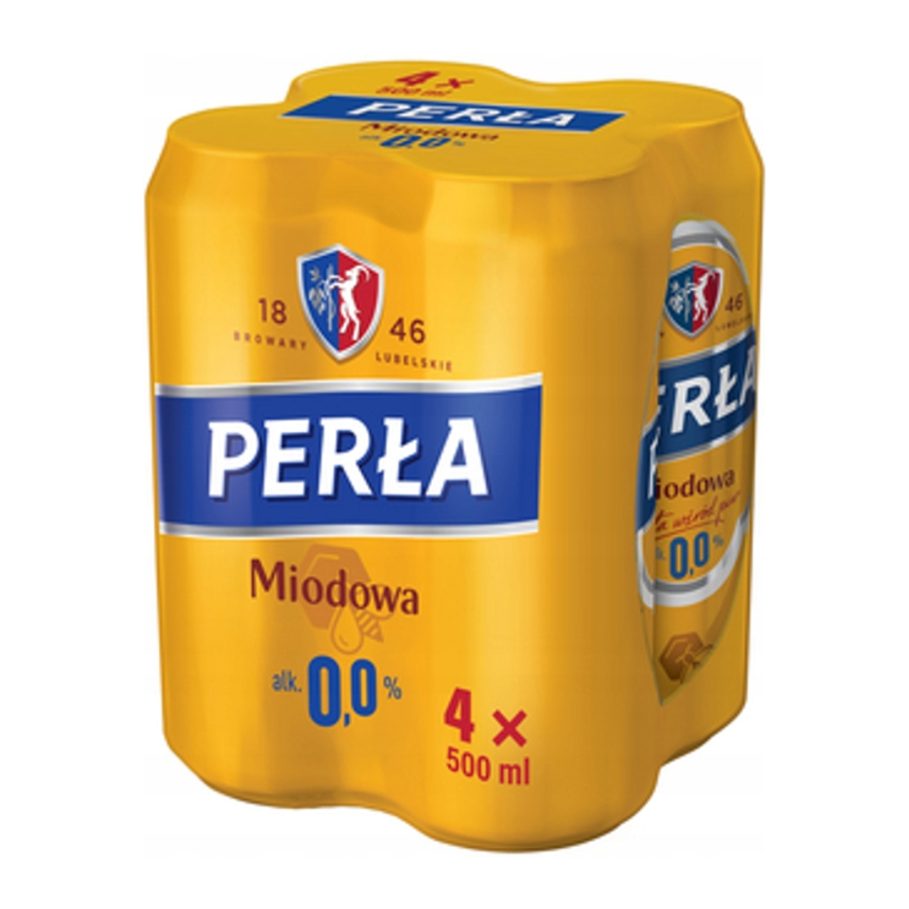 Piwo Perła Miodowa 0% 500 ml 4-pak puszka DRS