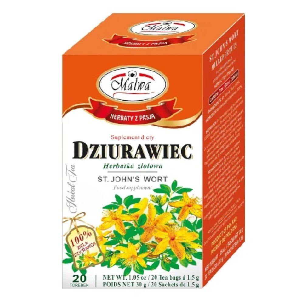 Herbata Malwa Herbatka ziołowa Dziurawiec 20 x 1,5 g