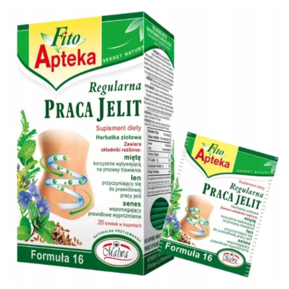 Herbata Malwa Fito Apteka Formuła 16 Praca Jelit 20 x 2 g