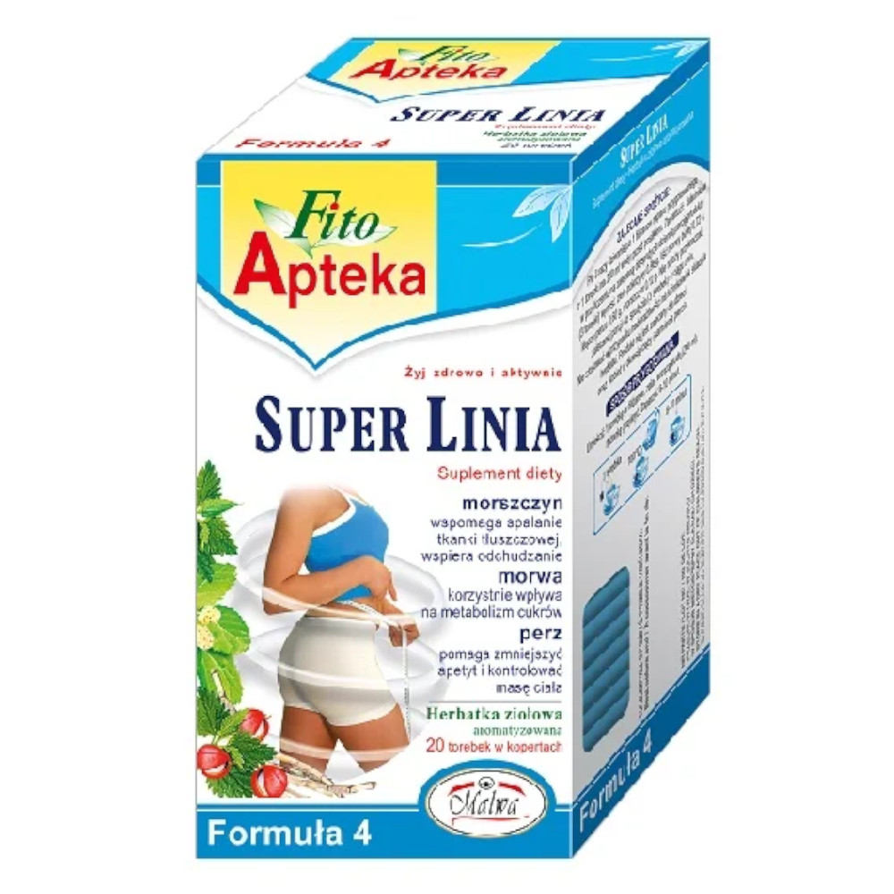 Herbata Malwa Fito Apteka Herbatka ziołowa Formuła 4 Super Linia 20 x 2 g