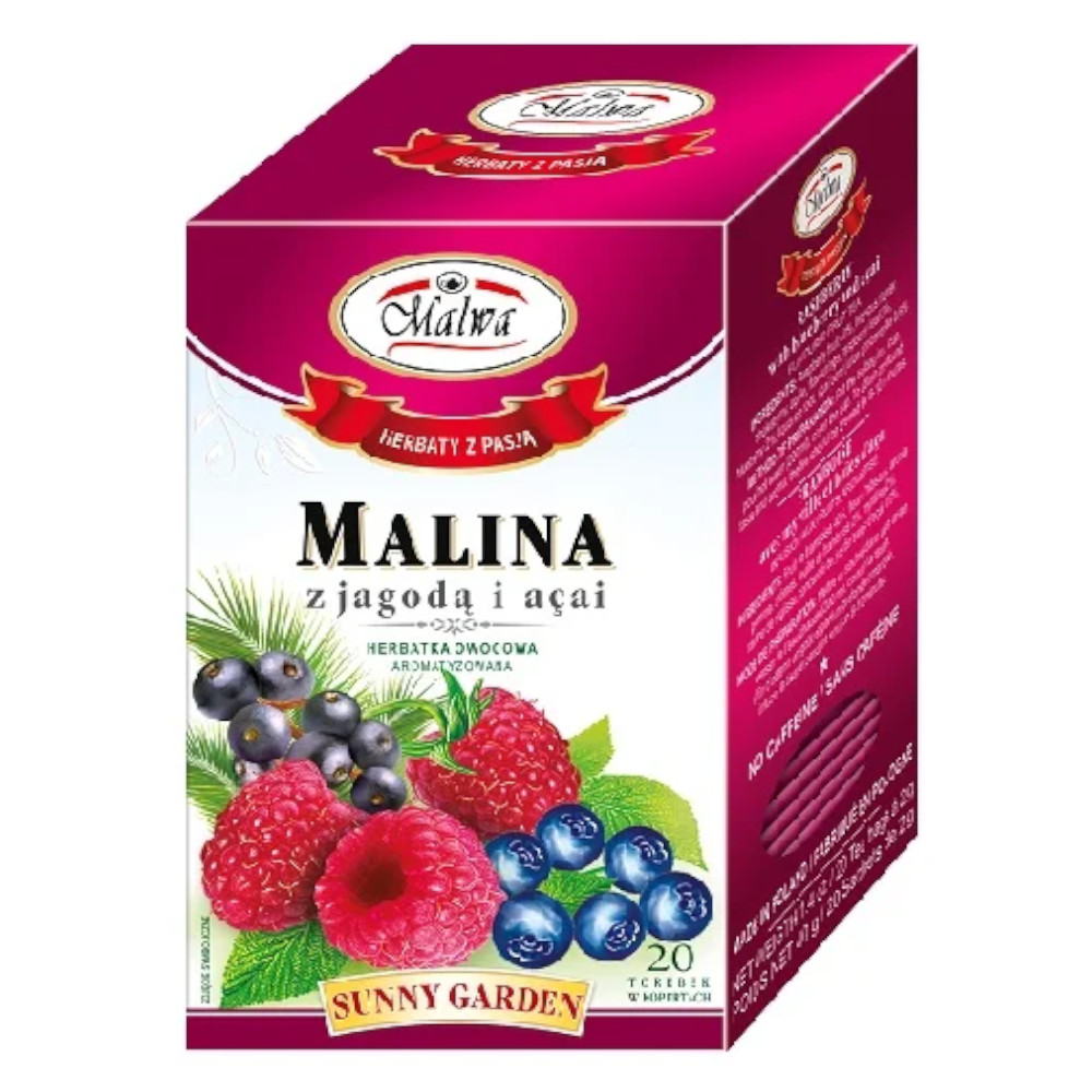 Herbata Malwa Malina z Jagodą i Acai 20 x 2 g