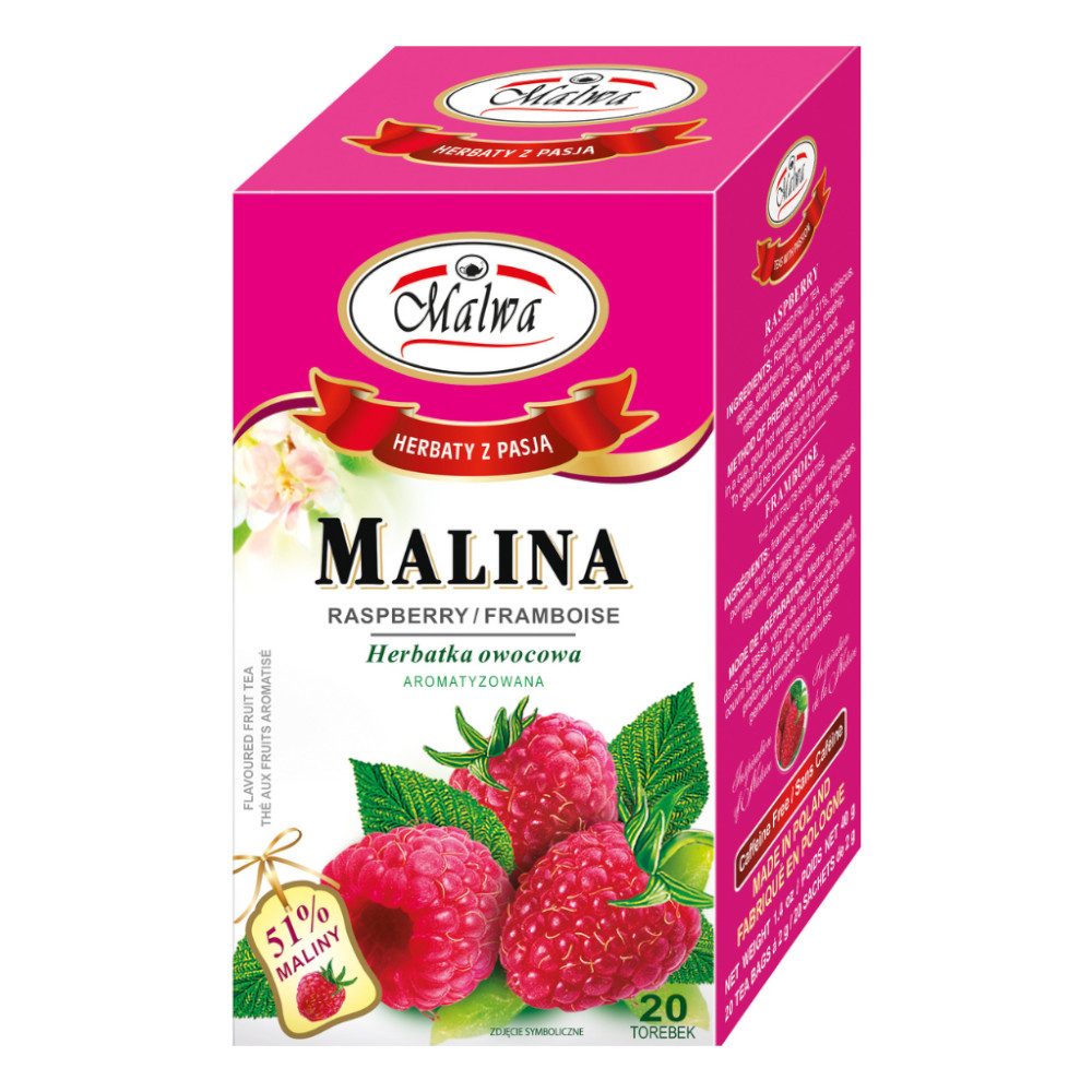 Herbata Malwa Owocowa Malina 20 x 2 g