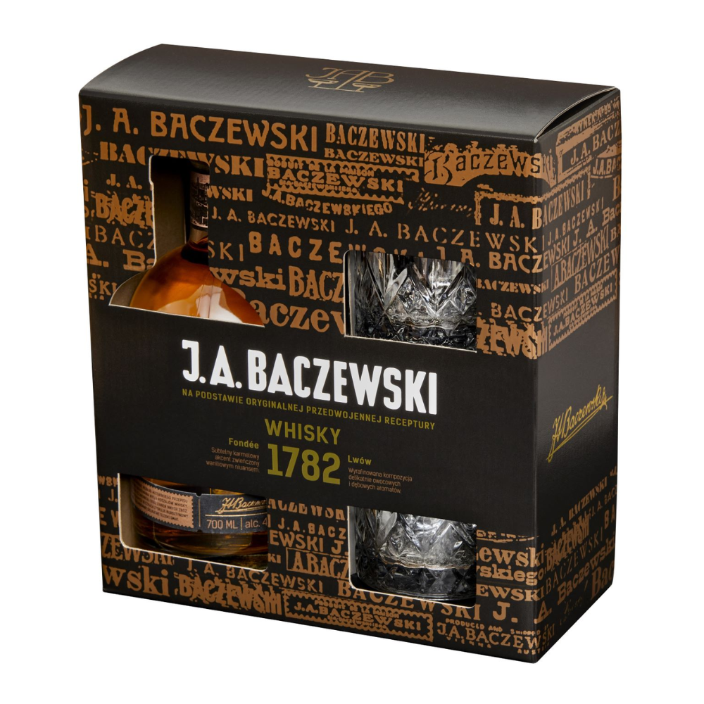 Whisky J.A. Baczewski 43% 700 ml + szklanki