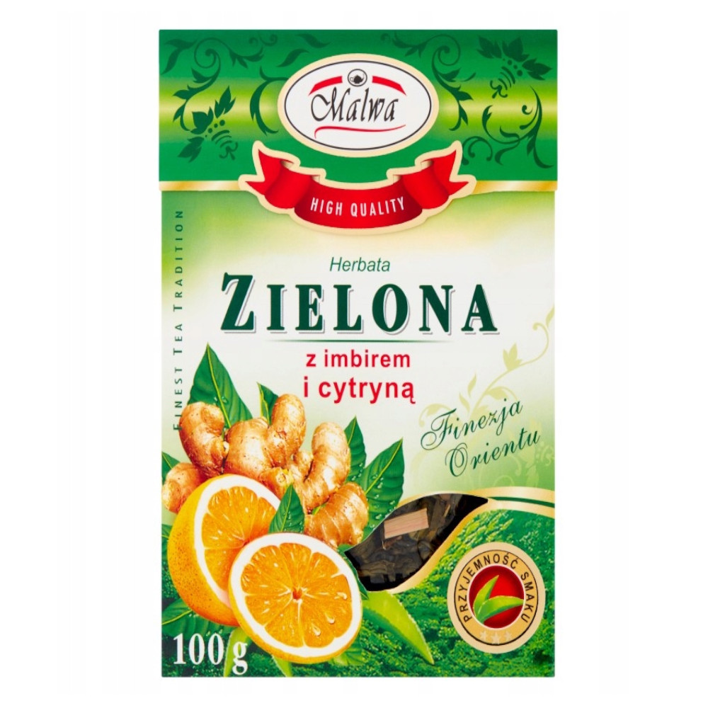 Herbata Malwa Zielona z Imbirem i Cytryną 100 g