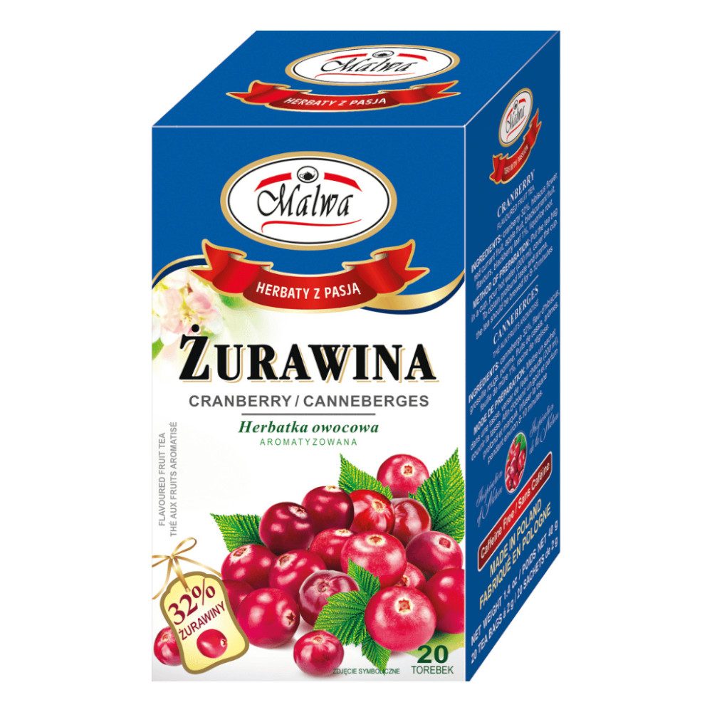 Herbata Malwa Owocowa Żurawina 20 x 2 g