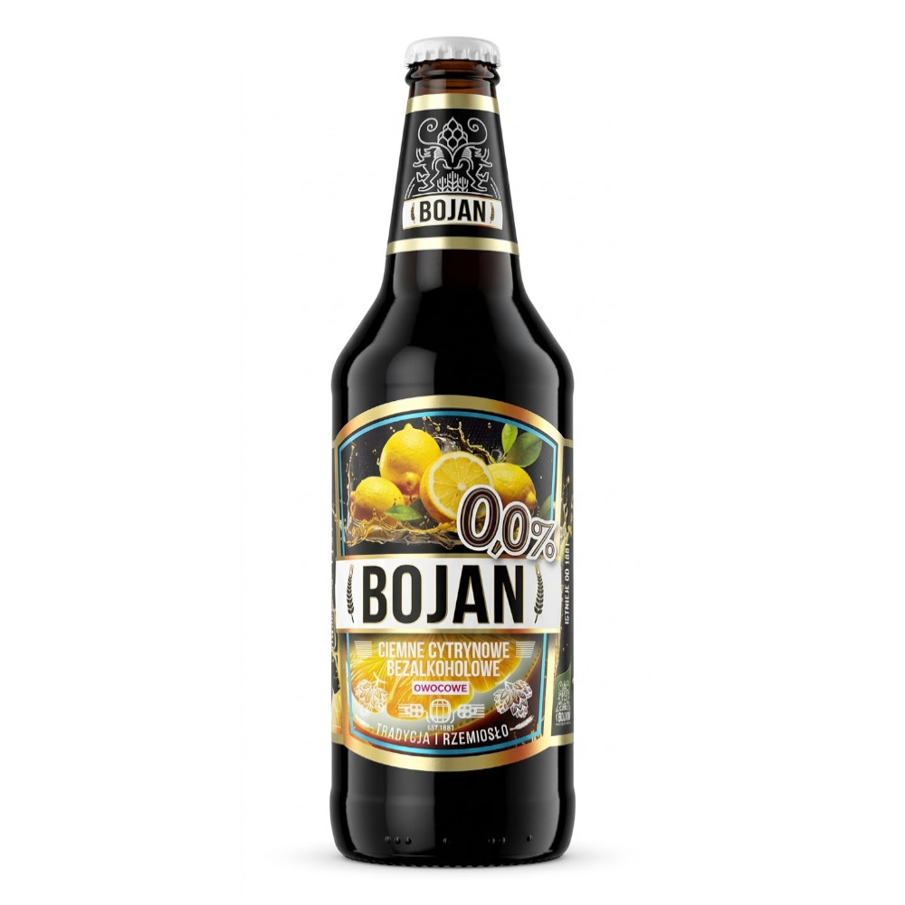 Piwo Bojan Ciemne Cytrynowe 0% 500 ml