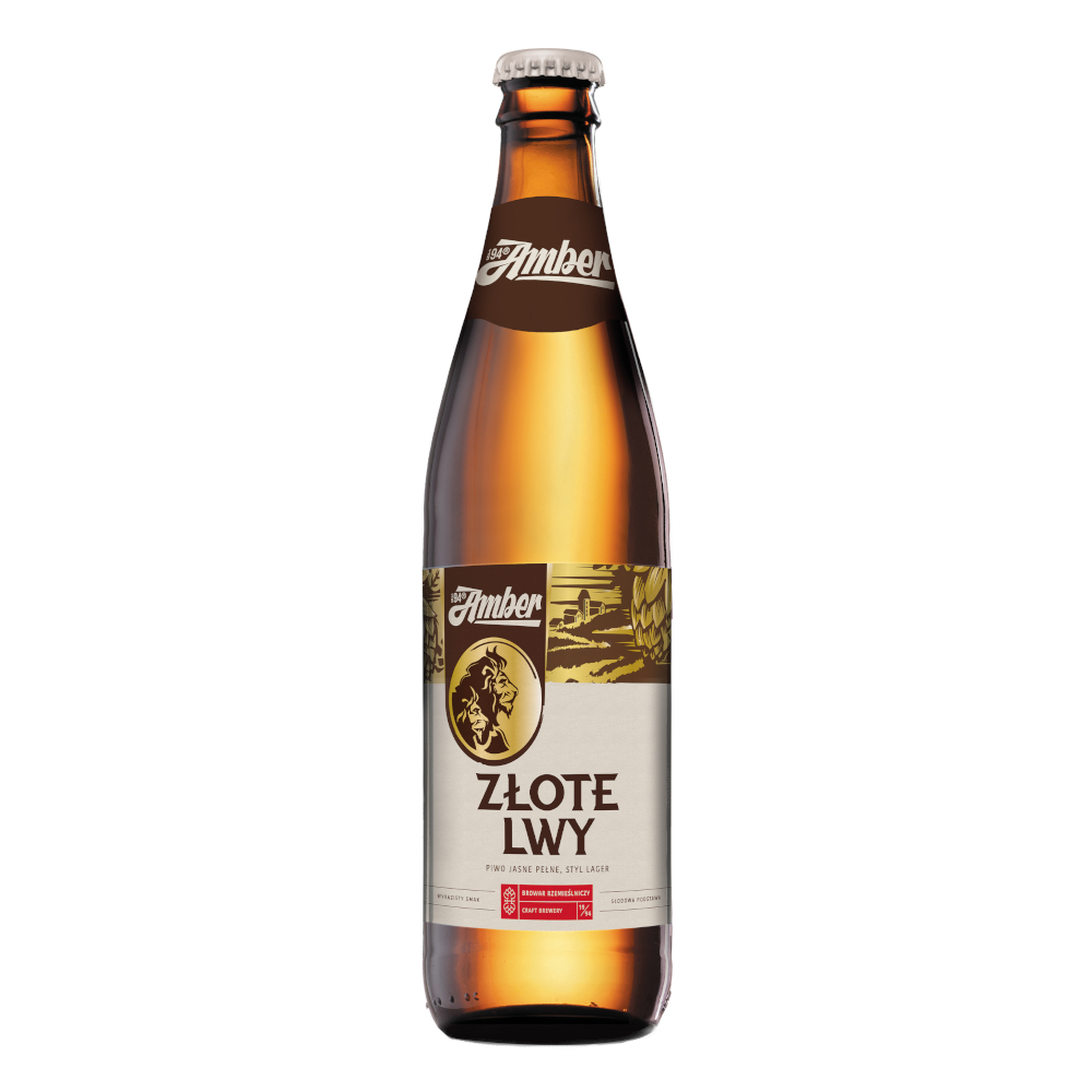 Piwo Amber Złote Lwy 5,6% 500 ml (zwrotna)