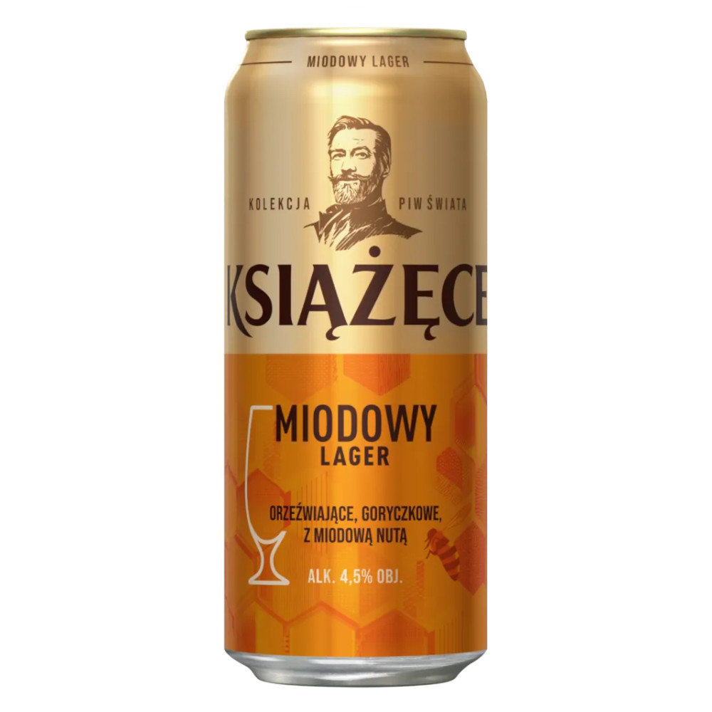 Piwo Książęce Miodowy Lager 4,5% 6 x 4 pak 500 ml Puszka DRS