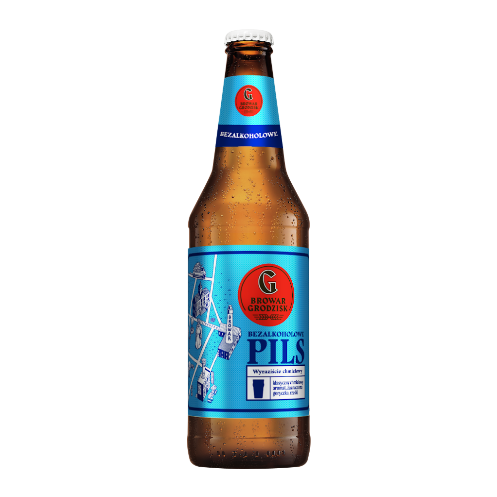 Piwo Grodzisk Bezalkoholowe Pils 0% 500 ml